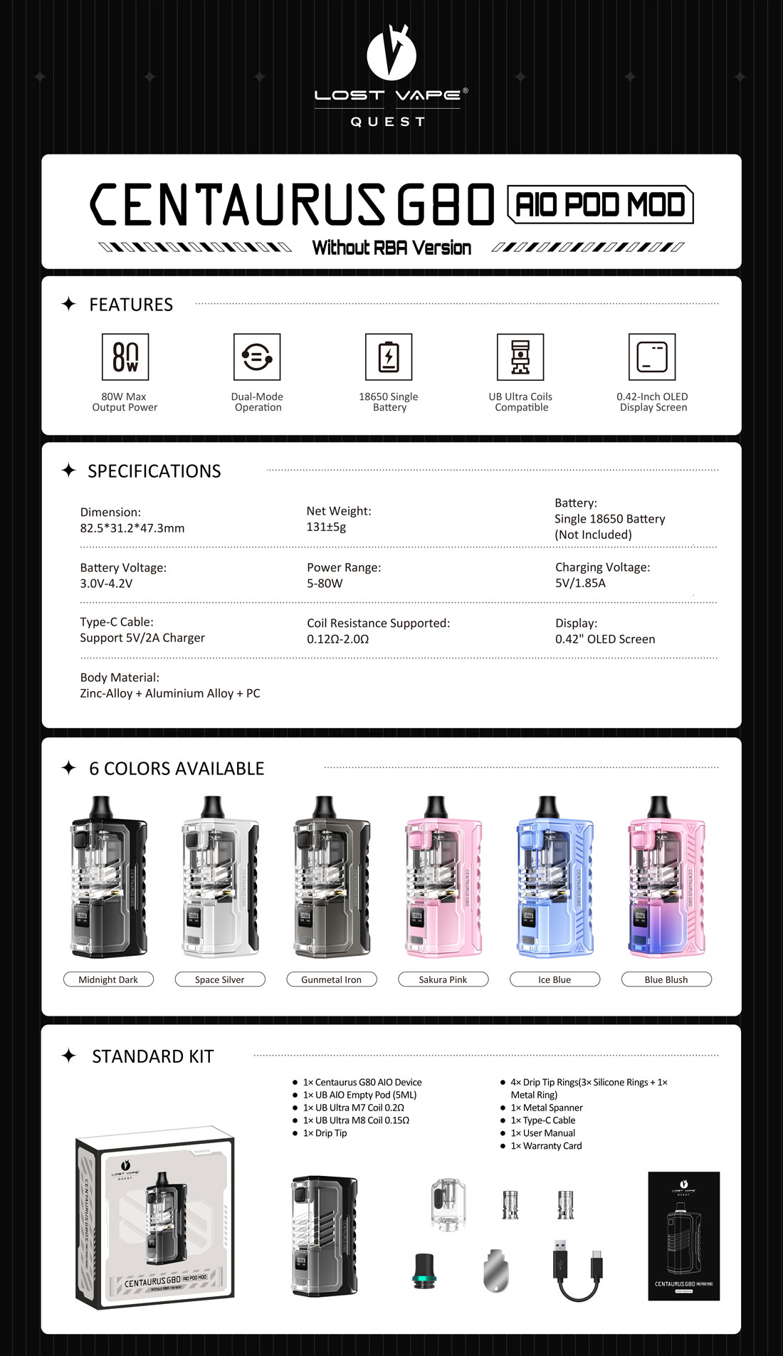 Lost Vape - Centaurus G80